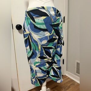 Loft Abstract Print Wrap Skirt